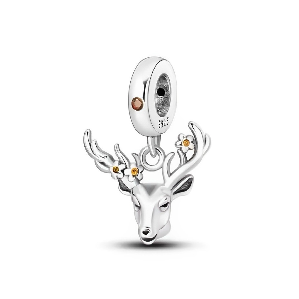 Delicate Deer Dangle Charm 925 sterling silver